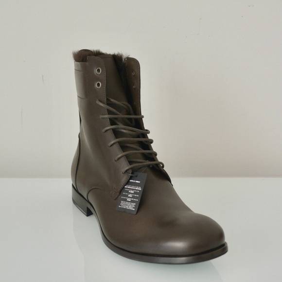 NWT  YVES SAINT LAURENT LEATHER NOLITA BOOTS WITH RABBIT FUR - Picture 1 of 10